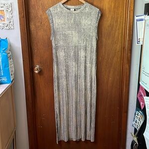 Akemi + Kin Anthropologie midi maxi dress gold